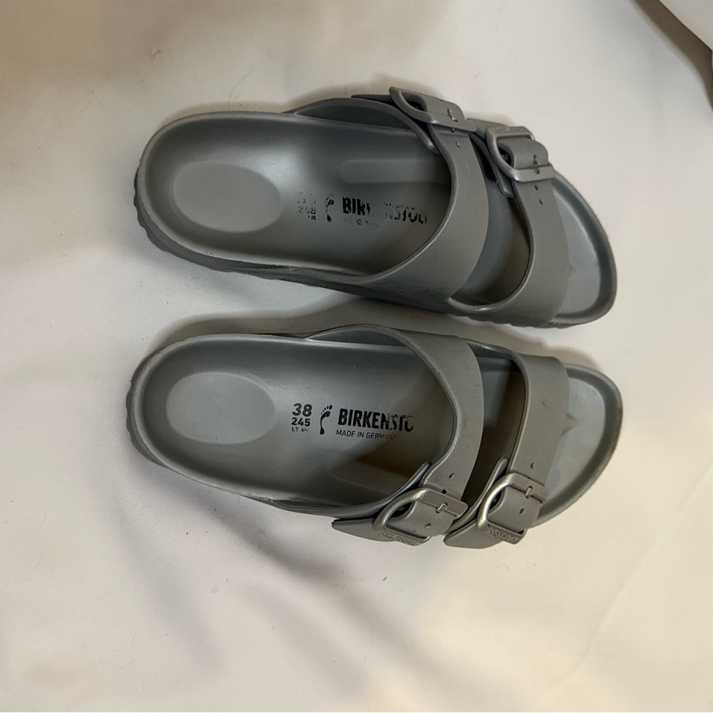 Birkenstock Light Gray Slide Sandals